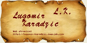 Lugomir Karadžić vizit kartica